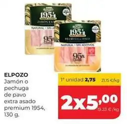 Alimerka Elpozo - jamon o pechuga de pavo extra asado premium 1954 oferta
