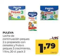Alimerka Puleva - leche de continuacion peques 2 o preparado con cereales y fruta o peques 3 crecimiento oferta