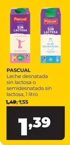 Alimerka Pascual - leche desnatada sin lactosa o semidesnatada sin lactosa oferta