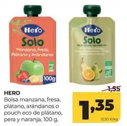 Alimerka Hero - bolsa manzana, fresa, platano, arandanos o pouch eco de platano, pera y naranja oferta