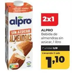 Alimerka Alpro - bebida de almendras sin azúcar oferta