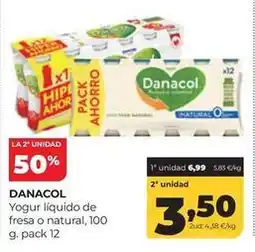 Alimerka Danacol - yogur líquido de fresa o natural oferta