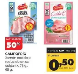 Alimerka Campofrío - jamon cocido o reducido en sal cuida-t oferta