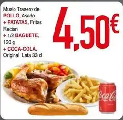 Masymas Coca-cola - muslo trasero de pollo, asado + patatas, fritas oferta