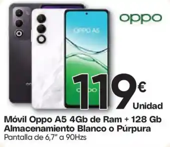 Oppo A5 4gb de ram + 128 gb almacenamiento blanco o púrpura