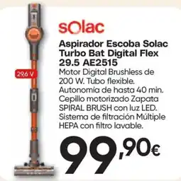 Hiper FROIZ solac aspirador escoba solac turbo bat digital flex 29.5 ae2515 oferta