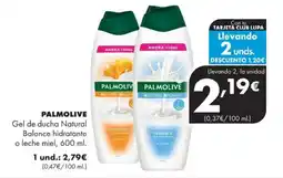 Supermercados Lupa Palmolive gel de ducha natural balance hidratante o leche miel oferta