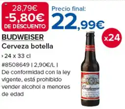Costco Budweiser cerveza botella oferta