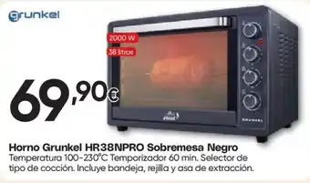 Grunkel Horno HR38NPRO Sobremesa Negro