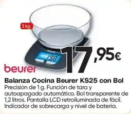 Hiper FROIZ beurer balanza cocina beurer ks25 con bol oferta