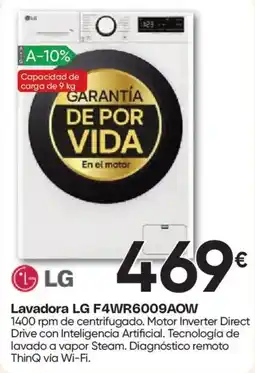 Hiper FROIZ LG Lavadora F4WR6009AOW oferta