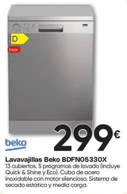 Hiper FROIZ Beko lavavajillas BDFN05330X oferta