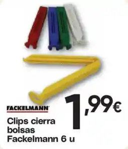 Hiper FROIZ Fackelmann clips cierra bolsas oferta