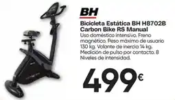 Hiper FROIZ BH Bicicleta Estática BH H8702B Carbon Bike RS Manual oferta