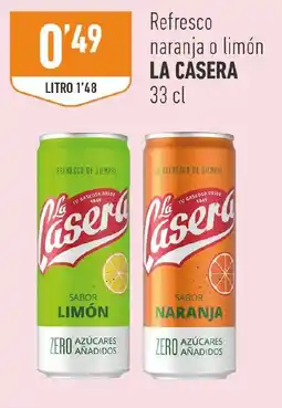 Supermercados Deza La Casera refresco naranja o limón oferta
