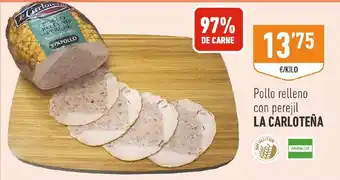 La Carloteña pollo relleno con perejil