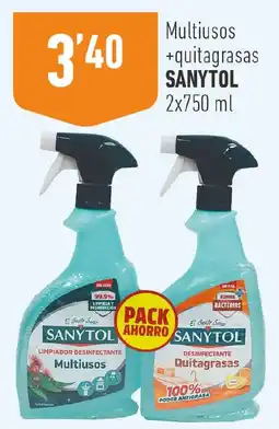 Supermercados Deza Sanytol multiusos + quitagrasas oferta
