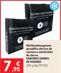 Alcampo Sabores Sierra de Madrid minihamburguesas picadillo chorizo de vacuno o salchichón de ciervo oferta