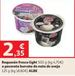 Alcampo Albe requesón fresco light oferta