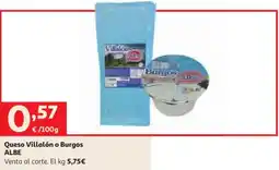 Alcampo Albe queso villalón o burgos oferta