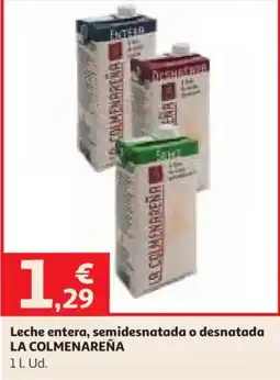 Alcampo La Colmenareña leche entera semidesnatada o desnatada oferta