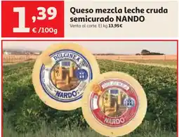Alcampo Nando queso mezcla leche cruda semicurado oferta