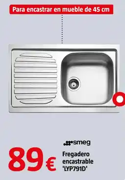 Bauhaus smeg fregadero encastrable 'lyp791d' oferta