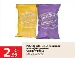 Alcampo Vermuterapia patatas fritas limón y pimienta o berenjena y comino oferta