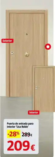 Bauhaus Lisa Roble puerta de entrada para interior oferta