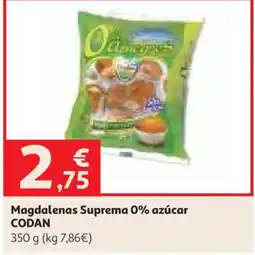 Alcampo Codan magdalenas suprema 0% azúcar oferta