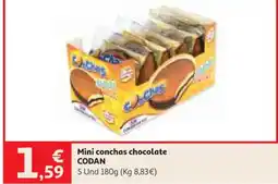 Alcampo Codan mini conchas chocolate oferta