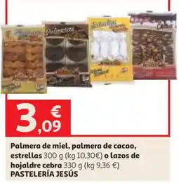 Alcampo pastelería jesús palmera de miel palmera de cacao estrellas lazos de hojaldre cebra oferta