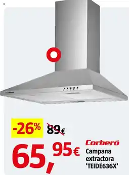 Bauhaus Corberó campana extractora 'TEIDE636X' oferta