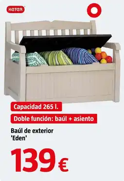 Bauhaus Keter baúl de exterior 'Eden' oferta