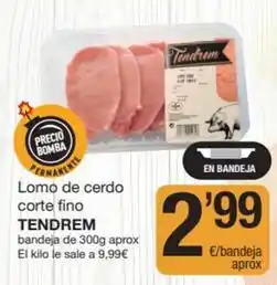 SPAR Fragadis Tendrem - lomo de cerdo corte fino oferta