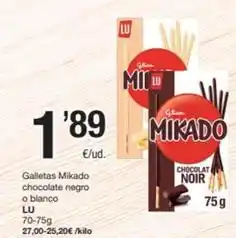 SPAR Fragadis Lu - galletas mikado chocolate negro o blanco oferta