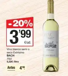 SPAR Fragadis Bach - vino blanco semi o seco extrisimo oferta
