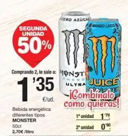 SPAR Fragadis Monster - bebida energética diferentes tipos oferta