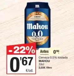 SPAR Fragadis Mahou - cerveza 0,0% tostada oferta