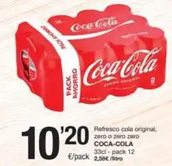 SPAR Fragadis Coca-cola - refresco cola original, zero o zero zero oferta
