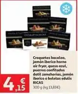 Alcampo Edulis - croquetas bacalao, jamón ibérico horno air fryer oferta