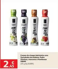 Alcampo Sibari - cremas de vinagre balsámico zero variedad de médena, pedro ximénez, manzana o frambuesa oferta