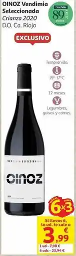 Alcampo Tempranillo - oinoz vendimia seleccionada oferta