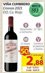 Alcampo Viña cumbrero - crianza 2021 d.o. ca. rioja oferta