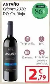 Alcampo De antaño - crianza 2020 oferta
