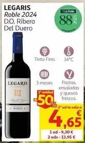 Alcampo Legaris - roble 2024 d.o. ribera del duero oferta