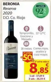Alcampo Beronia - reserva 2020 d.o.ca. rioja oferta