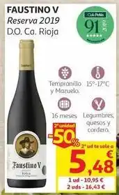 Alcampo Faustino v - reserva 2019 d.o. ca. rioja oferta