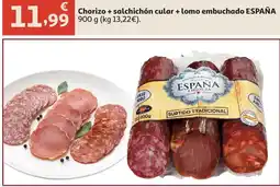 Alcampo España - chorizo + salchichon cular + lomo embuchado oferta