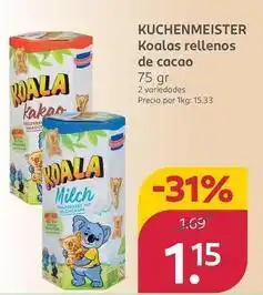 Rossmann Kuchen meister - koalas rellenos de cacao oferta
